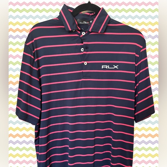 Ralph Lauren Blue and Pink Striped Polo Shirt - Picture 1 of 4